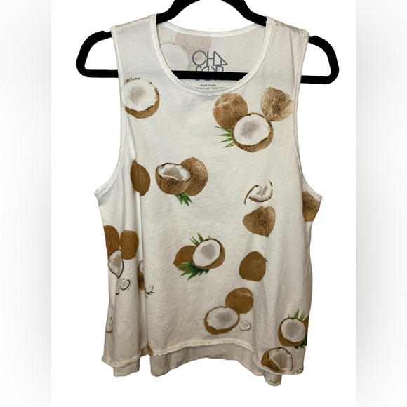 Chaser | Medium White Coconut Print Tank Top - Picture 3 of 7